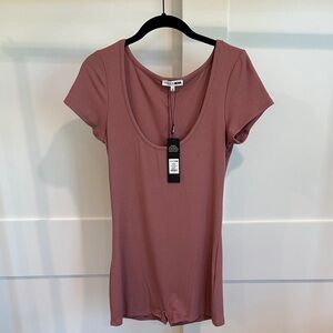 Fashion Nova Sandi Romper in Mocha